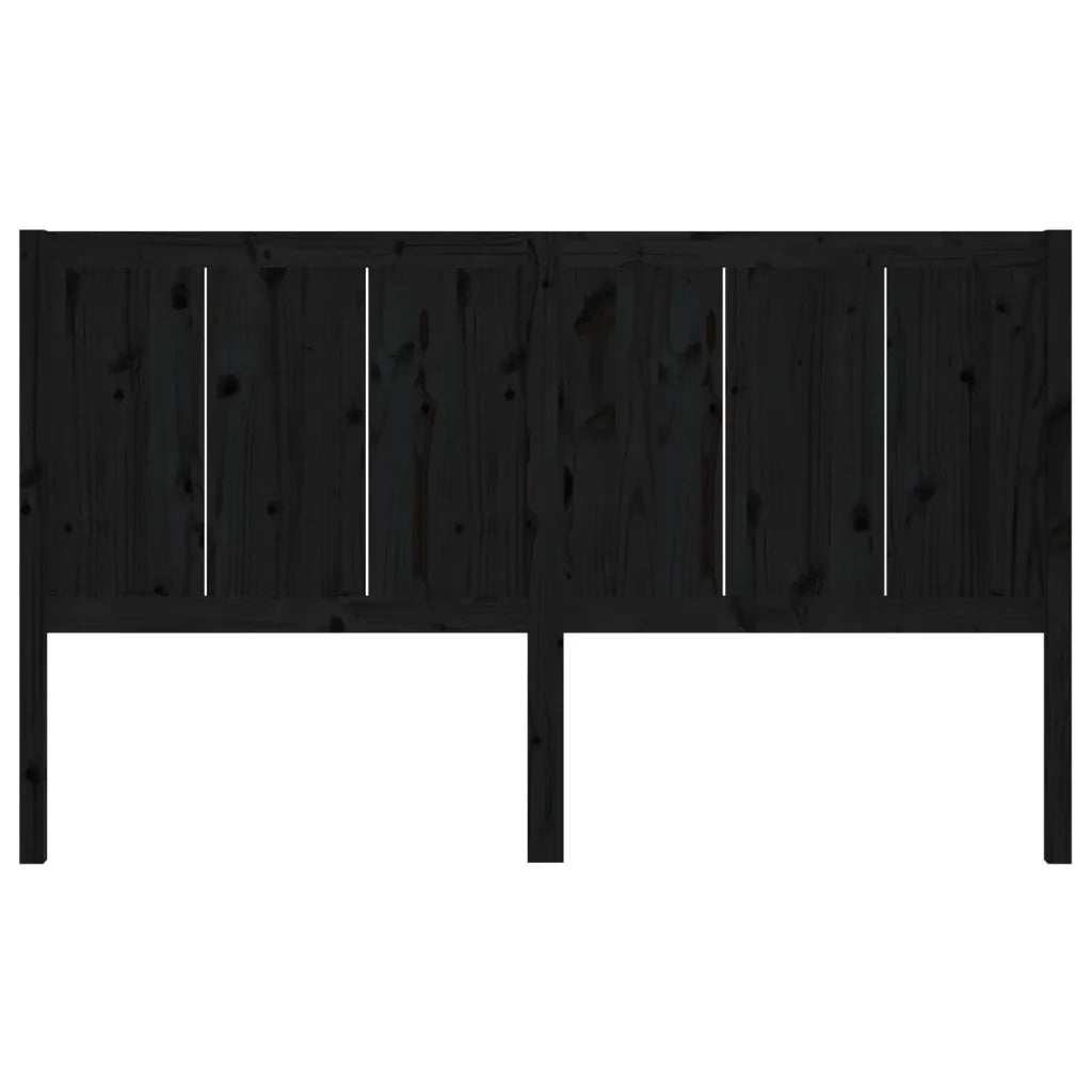 Testiera per Letto Nera 125,5x4x100cm in Legno Massello di Pino 818084