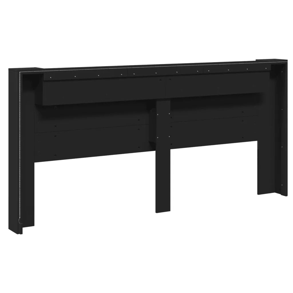 Testiera | Testata con Contenitore a LED Nera 220x16,5x103,5 cm