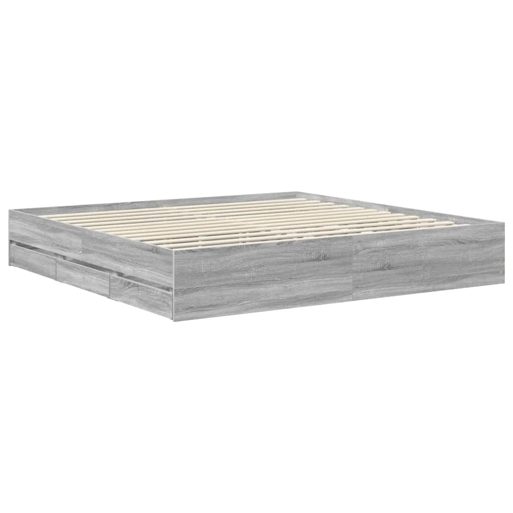 Struttura del letto con cassetto Grigio Sonoma 200 x 200 cm 3411812