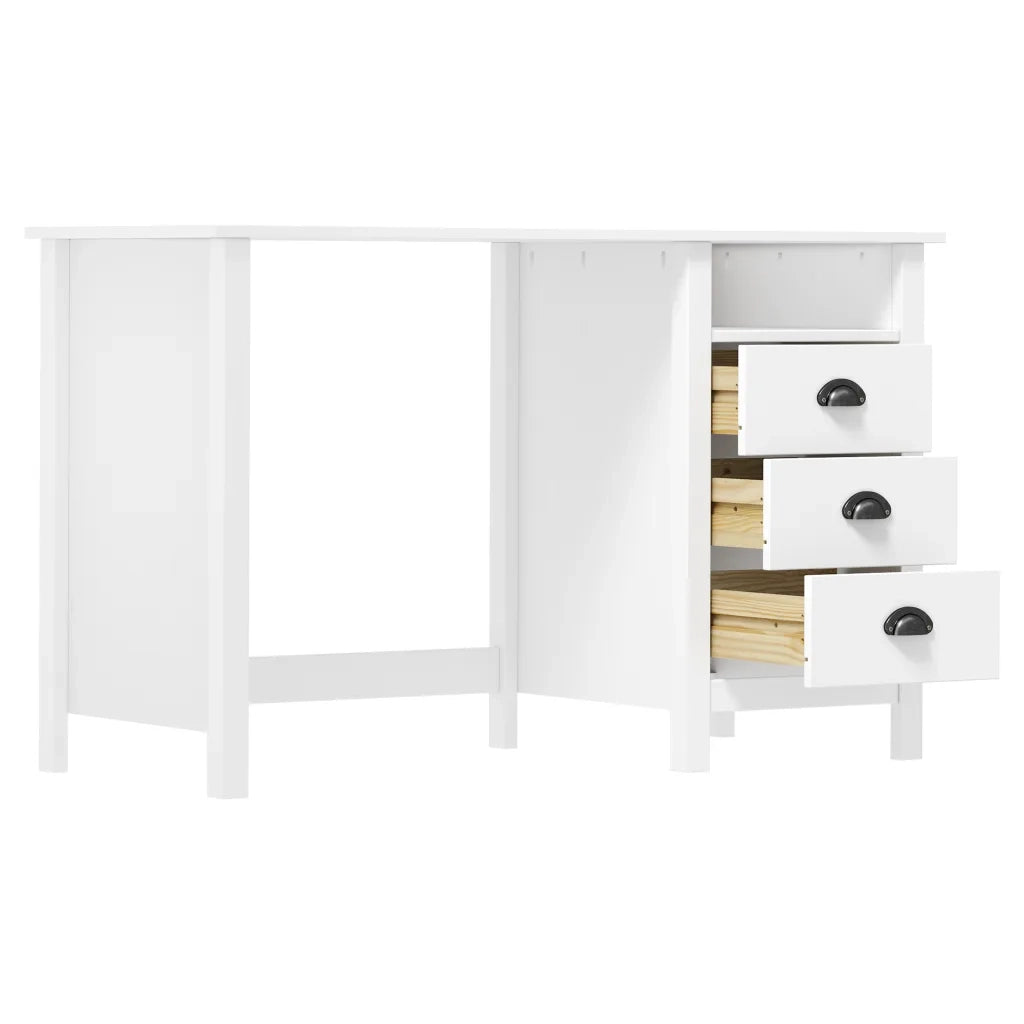 Scrivania | Tavolo da Ufficio Hill 3 Cassetti 120x50x74 cm Massello di Pino