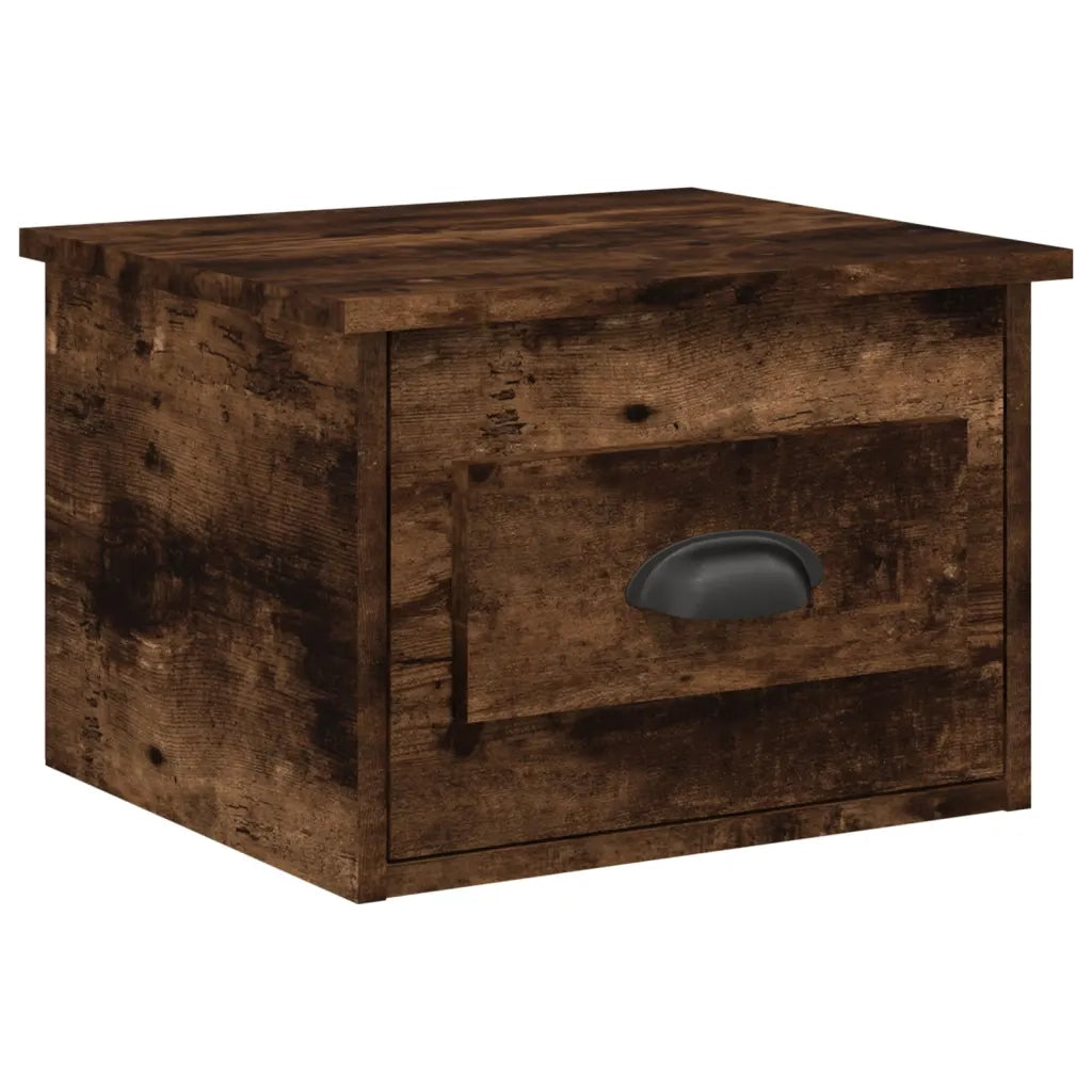 Comodini a Parete 2 pz-Set di 2 Tavolino da notte Rovere Fumo 41,5x36x28 cm