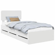 Letto singolo | Letto per adulti | Struttura del letto Bianco 75 x 190 cm Legno ingegnerizzato