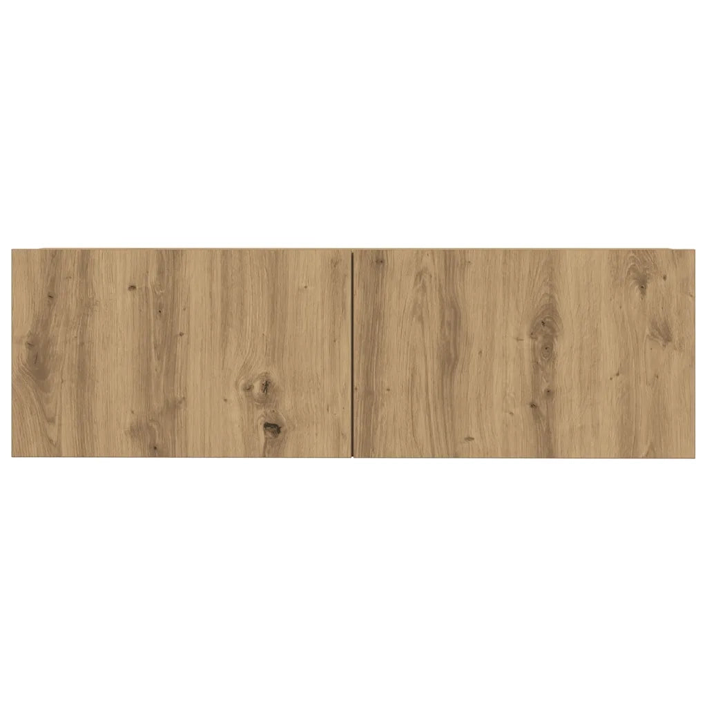 Set Mobile TV 7 pz Montato a Parete Rovere in Legno Multistrato 3329212