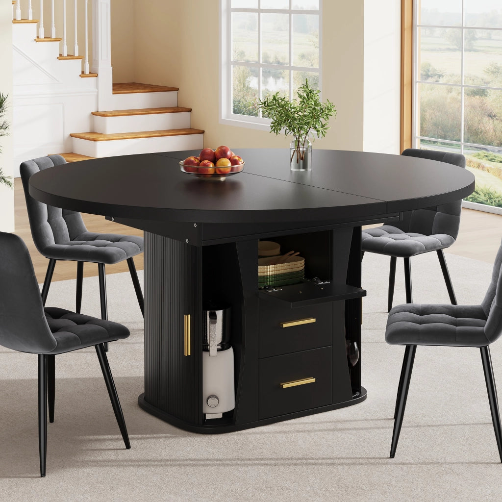 TAVOLO allungabile 118-158 cm MDF nero