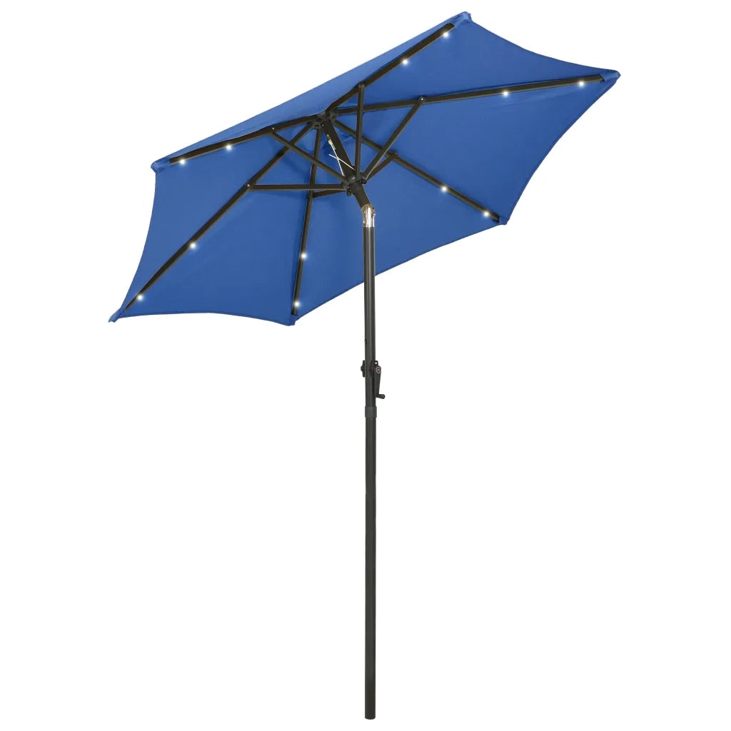 Ombrellone con Luci LED Azzurro 200x211 cm in Alluminio 313564