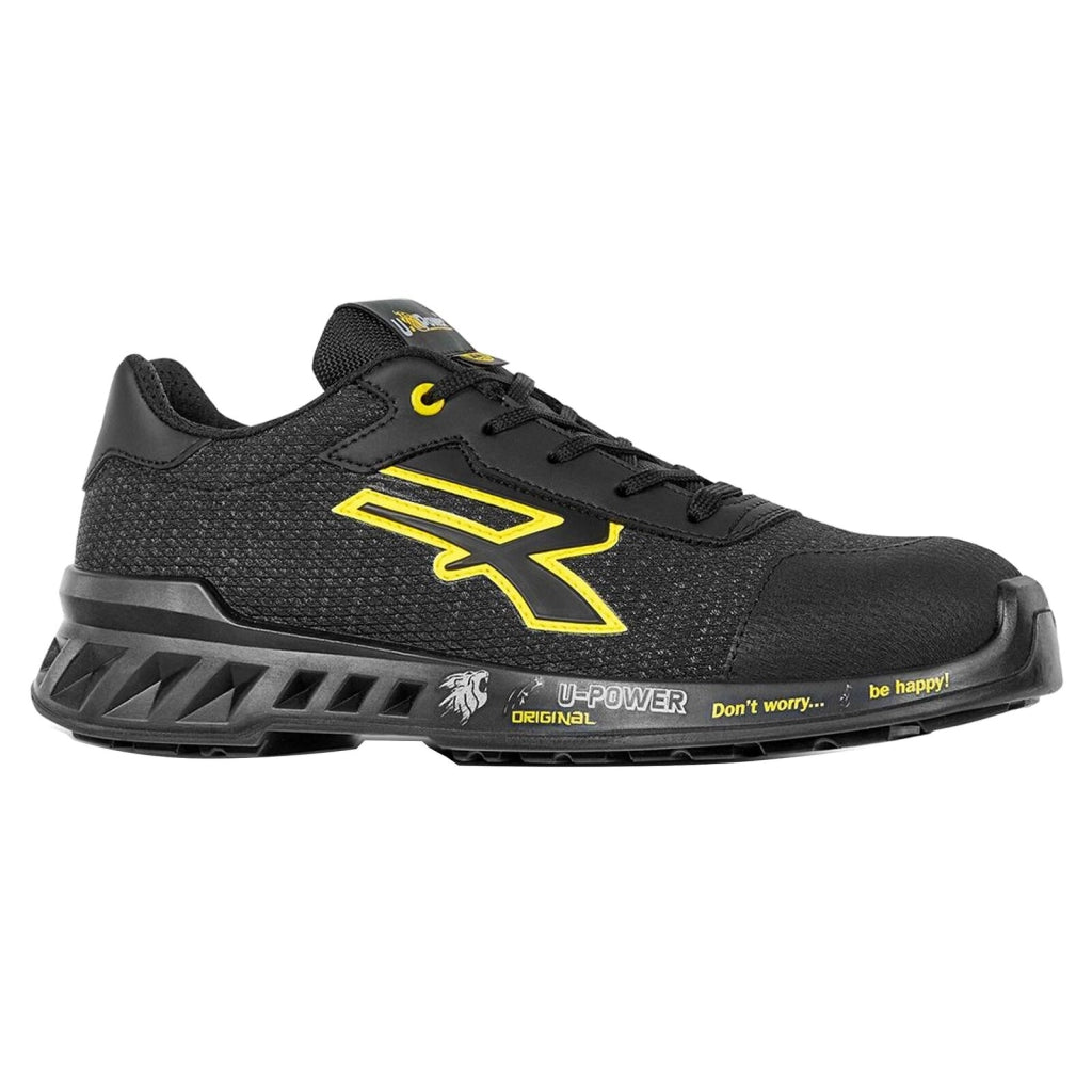 U-Power RV20036 Frank Scarpa Antinfortunistica Bassa S1P ESD SRC Unisex Taglia 43 colore Nero Giallo