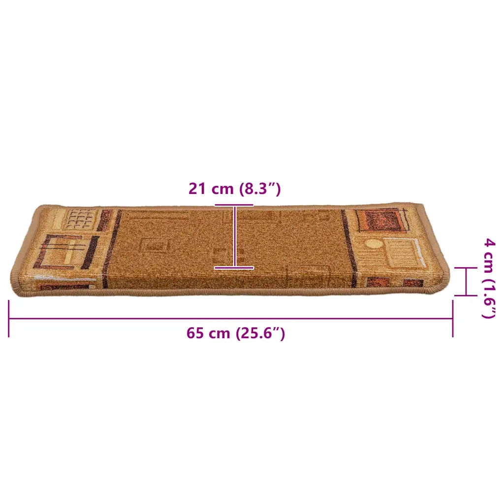 Tappetini per Scale Autoadesivi 10 pz 65x21x4 cm Beige 149841