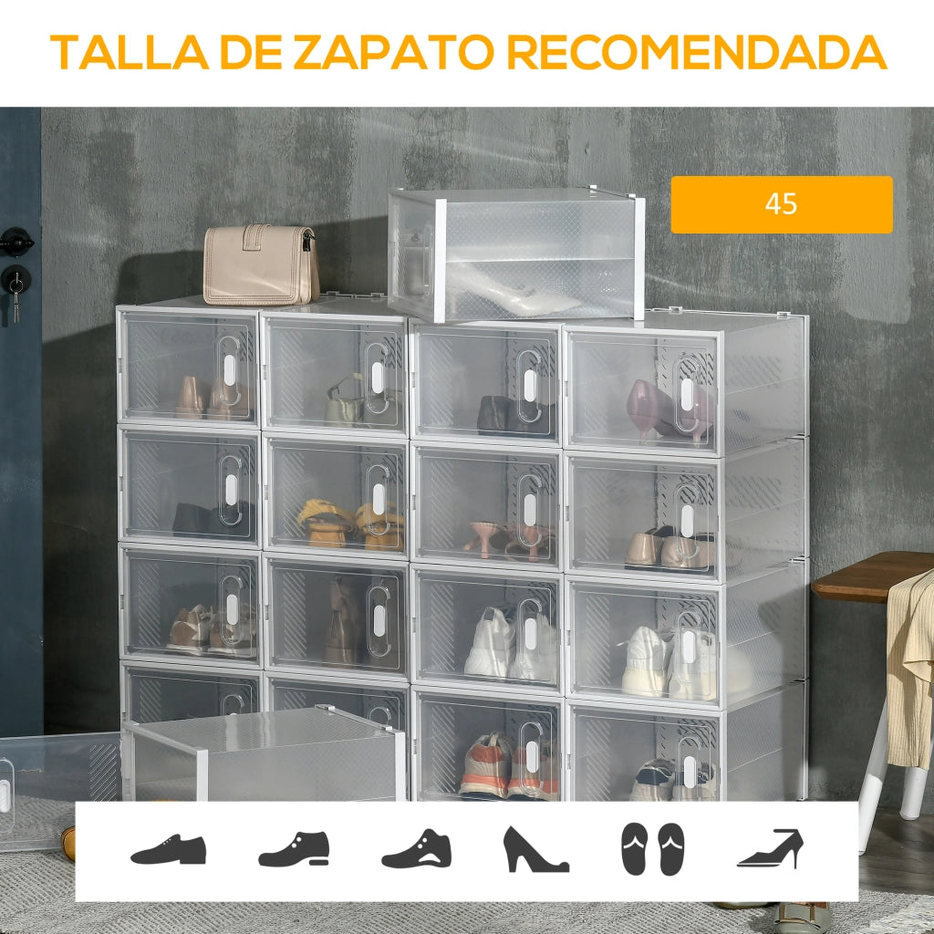 Armadio per scarpe modulare con ante magnetiche ¨C zephmum ¨C trasparente 28x36x21 cm