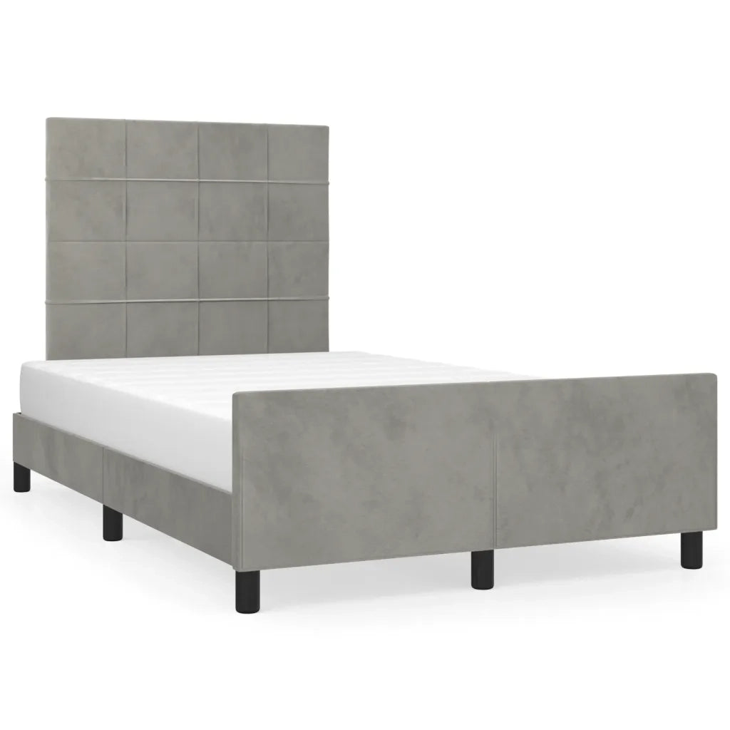 Giroletto senza Materasso Grigio Chiaro 120x200 cm Velluto