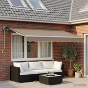 Tenda retrattile Tortora 500 × 300 cm Tessuto e Alluminio 3426329