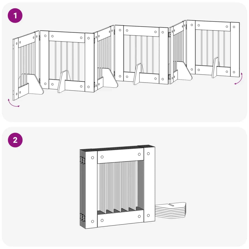 Cancello per cani con supporti 6 pz Rovere Fumo 60 x 60 cm CFW7169920