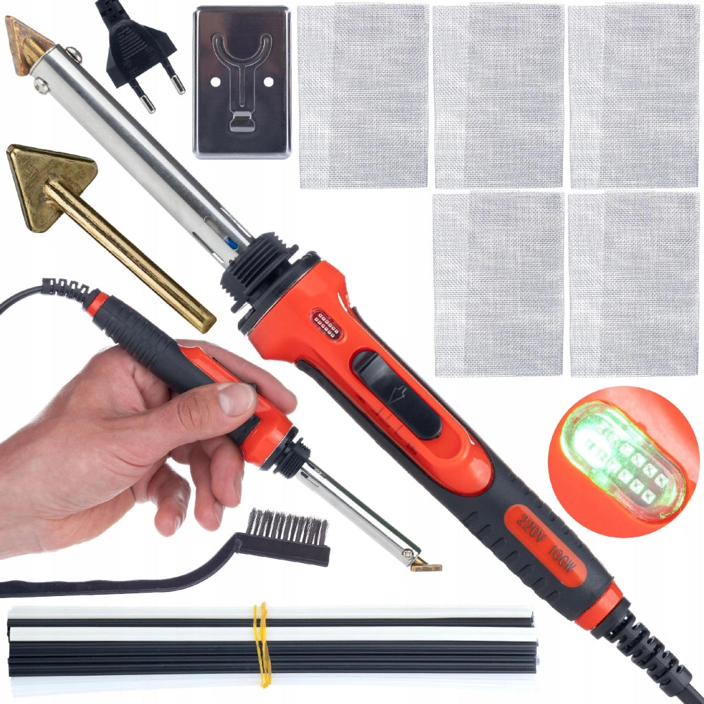 Saldatore per Plastica Rosfix Red Odysseya 100W – Set Completo con Graffettatrice e 800 Graffette