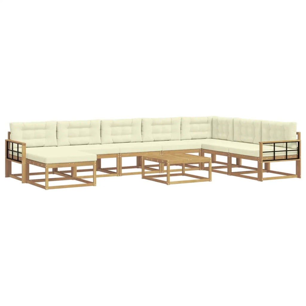 Set di divani da esterno 9 pcs Bianco e Crema 3386909