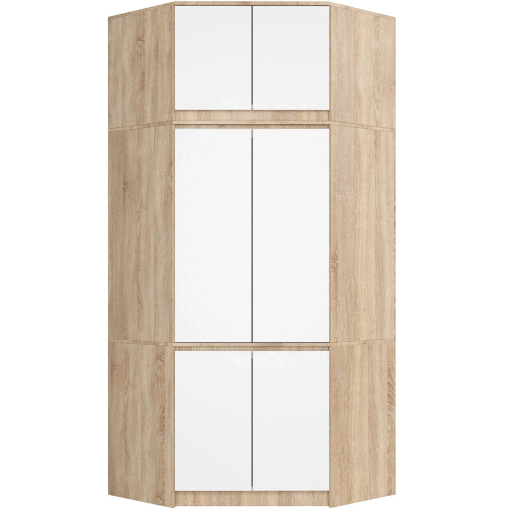 Sopralzo per armadio AKORD S100 Sonoma Quercia 100 cm 2 ante inserto frontale Bianco 100x50x55 cm