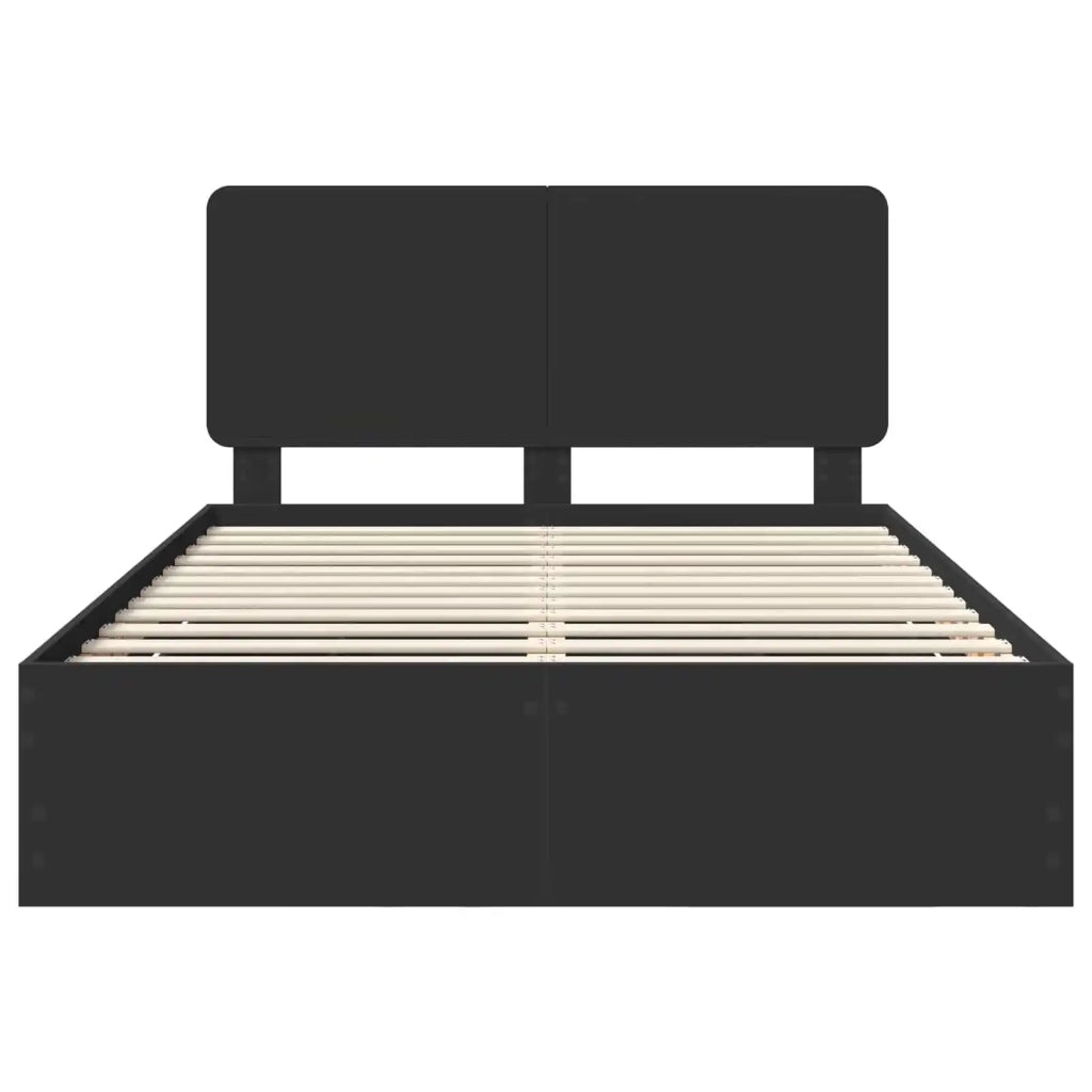 Letto matrimoniale | Letto per adulti | Struttura del letto Nero 150 x 200 cm Legno Ingegnerizzato