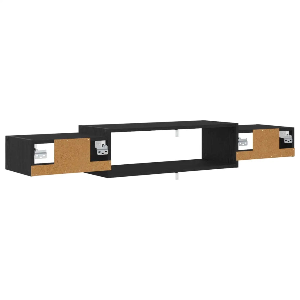 Mobile TV da Parete A parete-Credenza per TV sospesa Rovere Nero 140 x 28 x 21 cm