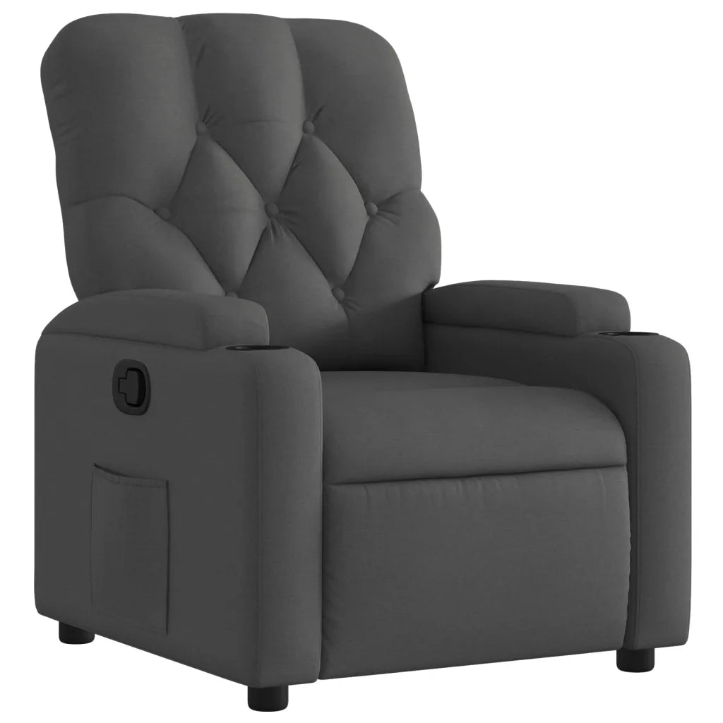 Poltrona reclinabile in tessuto grigio scuro 372480