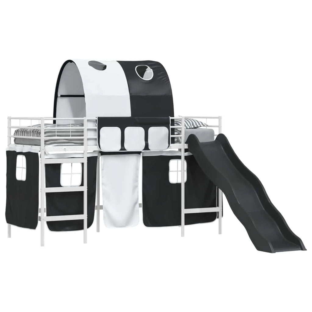 Struttura del letto loft per bambini-Giroletto per bambini Bianco e Nero 75 x 190 cm 552591