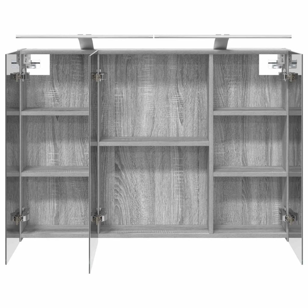 Mobiletto per specchio da bagno con lo scaffale Grigio Sonoma 889132