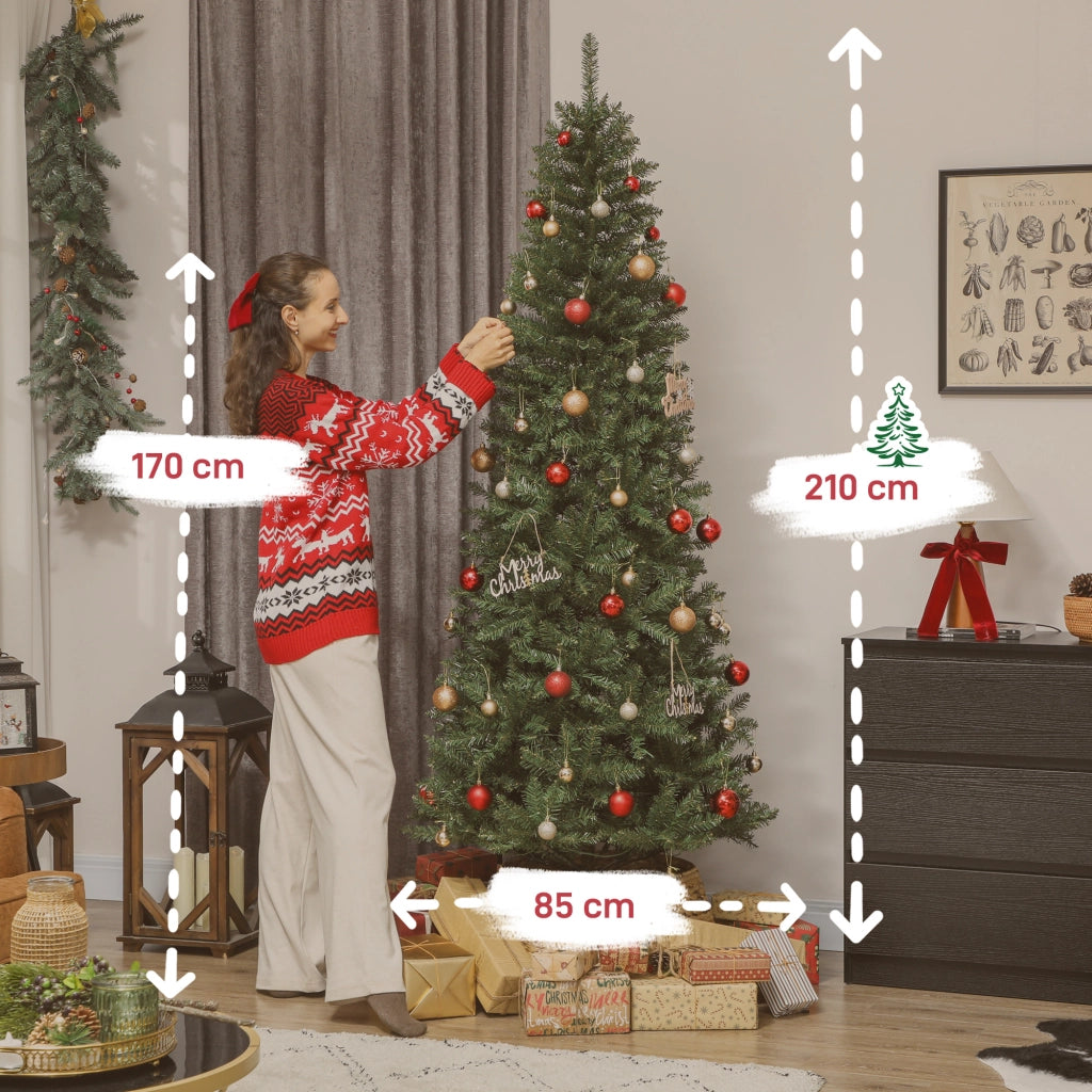 Albero di Natale Illuminato ¨C zephmum ¨C 210 cm con 350 Luci Bianche e Colorate