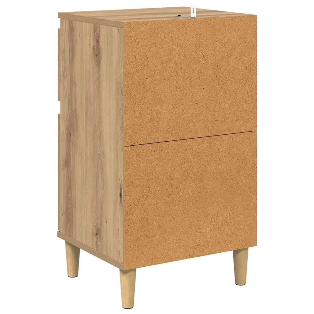 Comodino | Armadio da Notte | Mobiletto da notte Rovere artigianale 40 x 35 x 70 cm