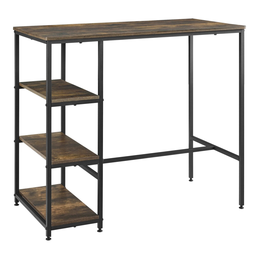 Tavolo da bar con 3 ripiani 100 x 109 x 60 cm nero con effetto legno scuro 03_0008555