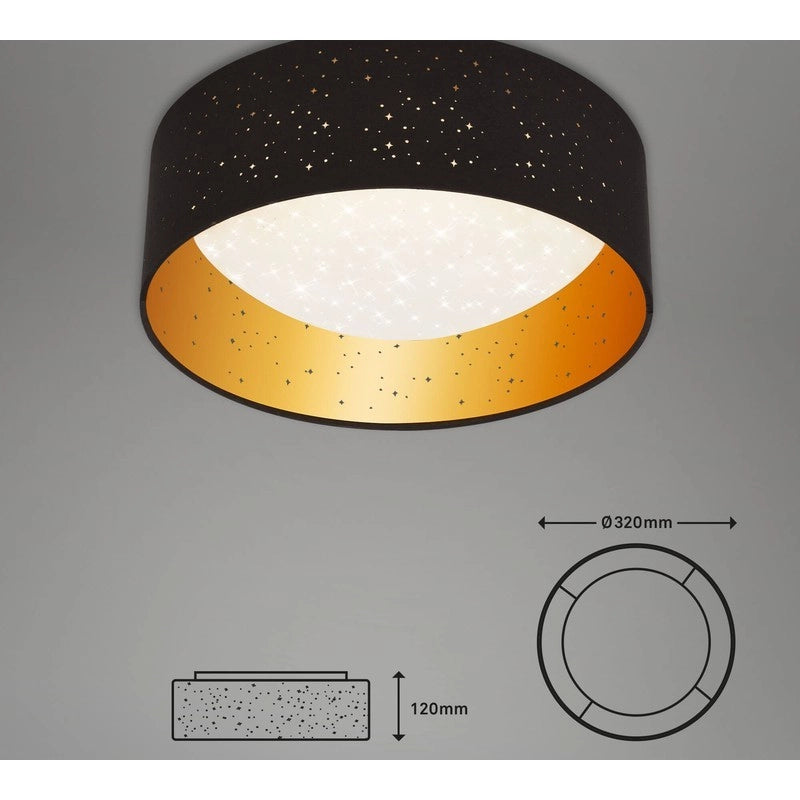 Plafoniera Maila led 32,5 cm 12w 1200lm nero oro