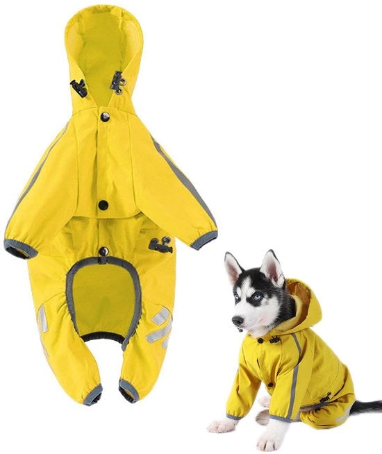 Impermeabile Giubbotto per Cani con Cappuccio - Abbigliamento per Cani Adattabile