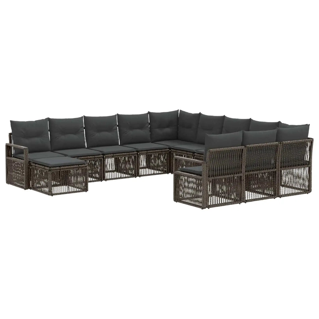 Set Divano da Giardino 12 pz Grigio polyrattan 3435917