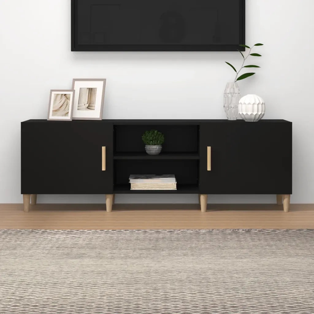 Mobile Porta TV Nero 150x30x50 cm in Legno Multistrato 812619