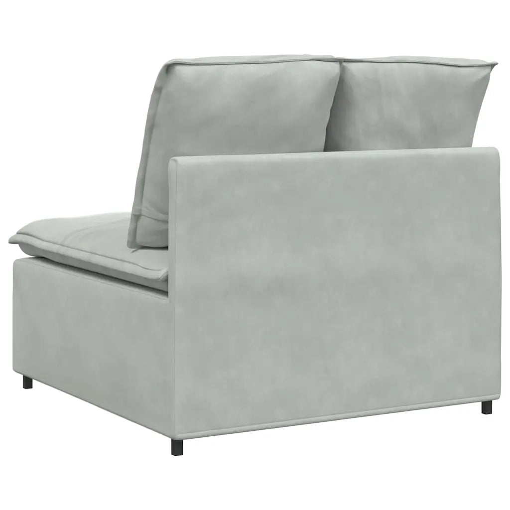 Modulo Centrale Divano Modulare con Cuscini Grigio Chiaro 100cm 805047