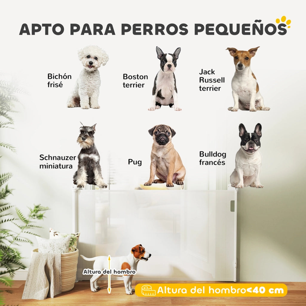 Barriera Retrattile per Cani 0-140 cm ¨C zephmum ¨C Bianco
