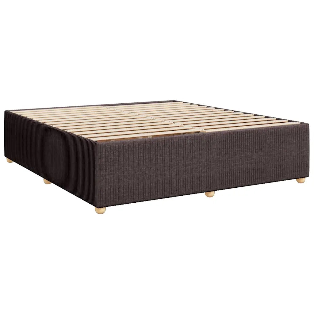 Giroletto a Molle con Materasso Marrone Scuro 200x200cm Tessuto 3287573
