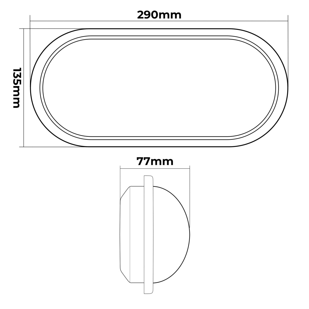 APPLIQUE LED DA PARETE IP65 LUCE CALDA 3000K - DESIGN OVALE PER GIARDINI E FACCIATE ESTERNE