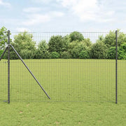 Recinzione con Posto Grigio 1,6 x 10 m Acciaio e PVC