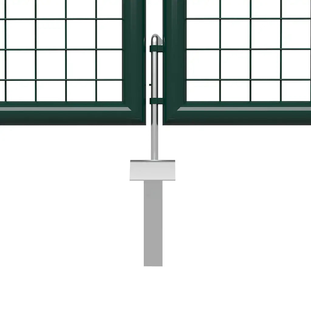 Cancello da Giardino in Acciaio 400x100 cm Verde 144311