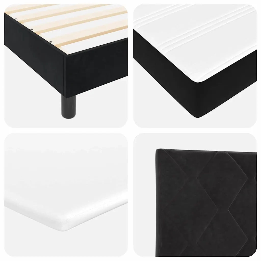 Letto a molle con materasso Nero 140 x 200 cm Velluto 3339244