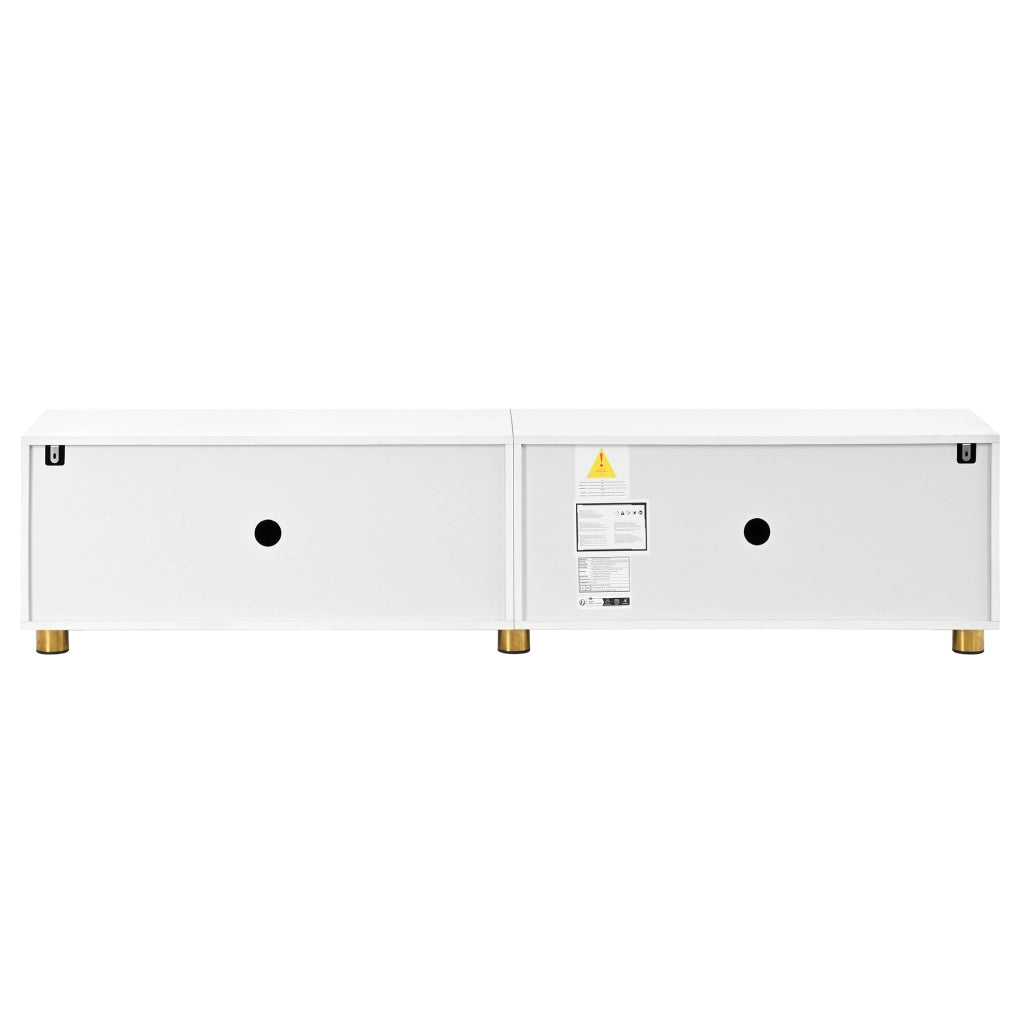 Mobile TV, mobile da ingresso, ante con rilievi curvi, gambe di sostegno in metallo, colore legno naturale