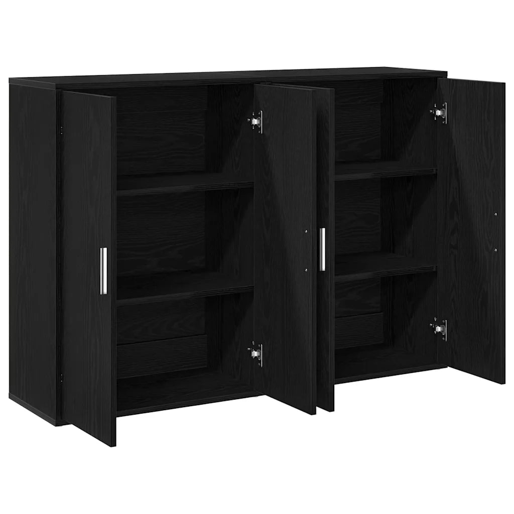 Credenza 2 pcs Rovere Nero 60 x 31 x 84 cm Legno multistrato 3334304
