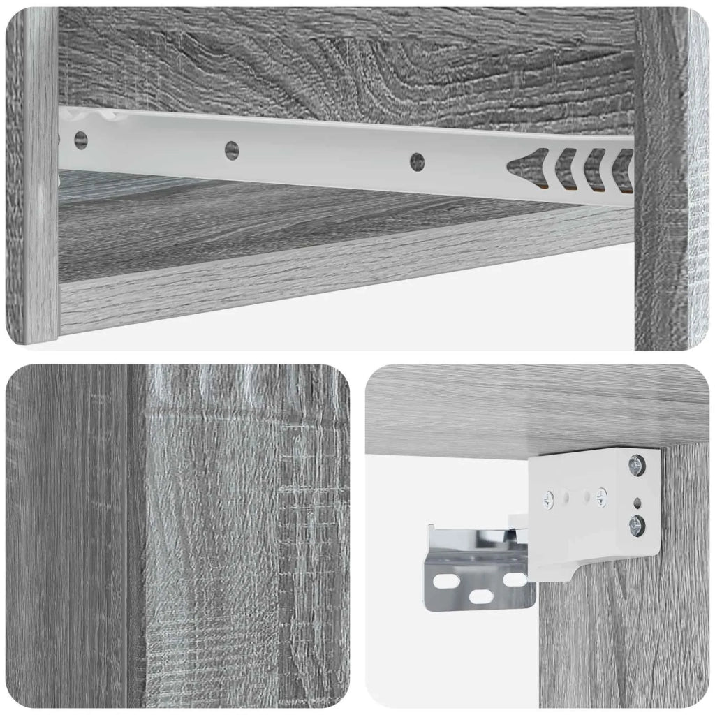 Tavolino da Parete Laterale Grigio Sonoma 59 x 34,5 x 17 cm 899001