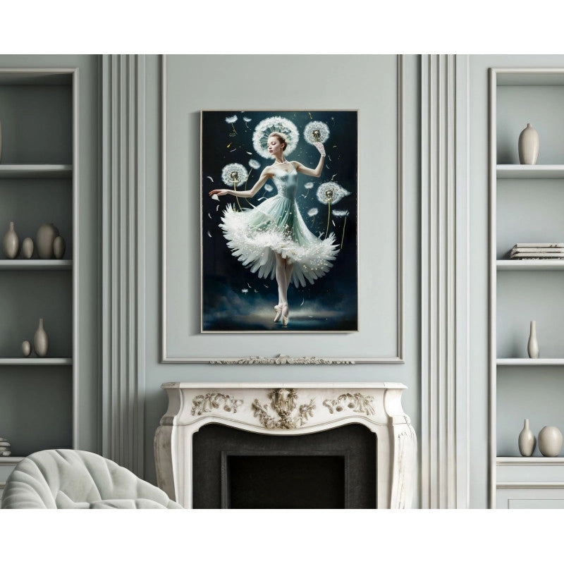 Dipinto Su Tela Laccato Dancing Con Cornice -b- cm 72x4x102
