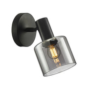 Applique moderna nera con diffusore grafite E27 40W