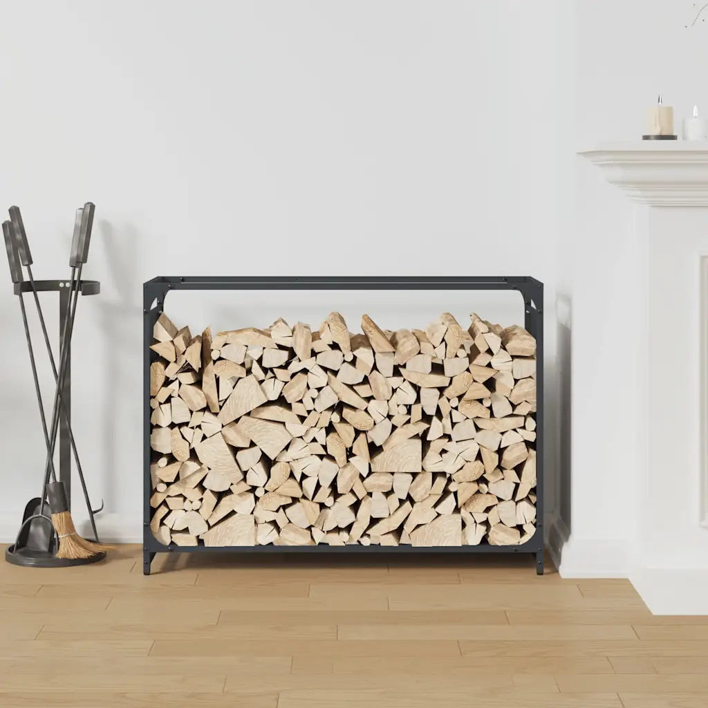 Rastrelliera per Legna da Ardere Antracite 90x28x65 cm 864205