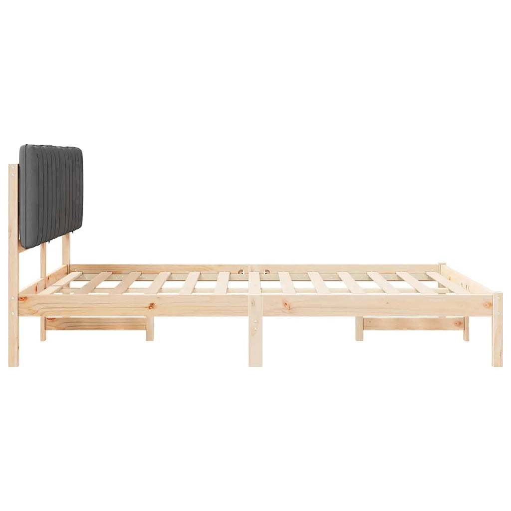 Letto con Testiera Rivestita Grigio scuro 150 x 200 cm