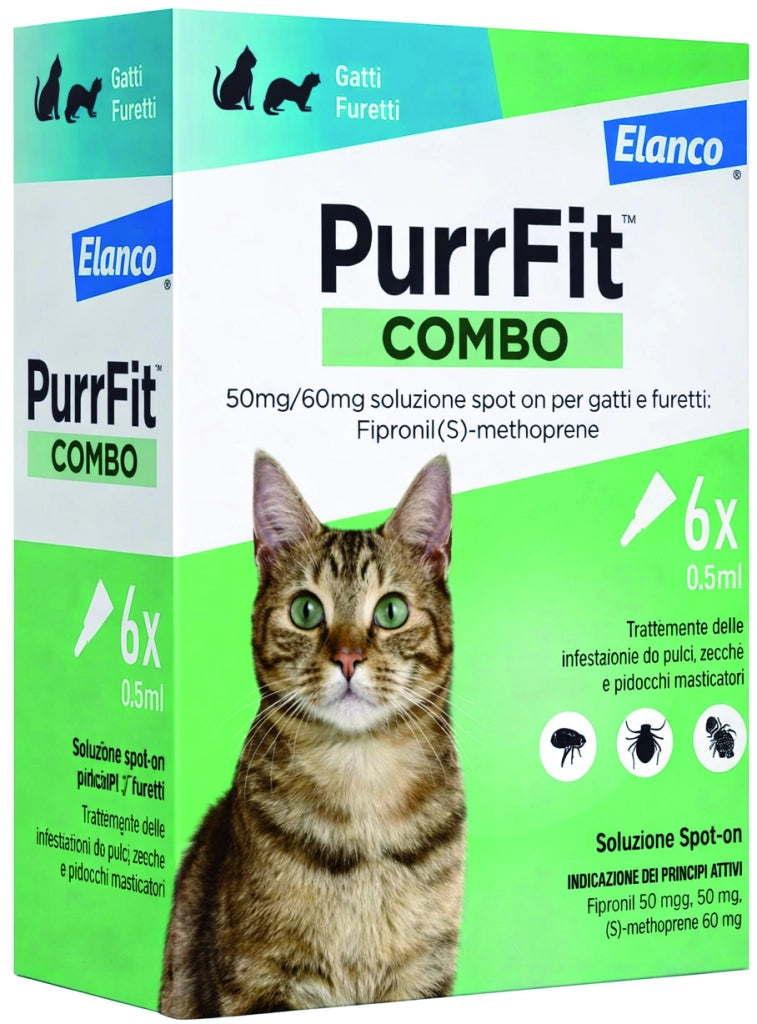 Elanco ANTIPARASSITARIO PURRFIT COMBO SPOT-ON per gatti e furetti (cf. 6 pipette)