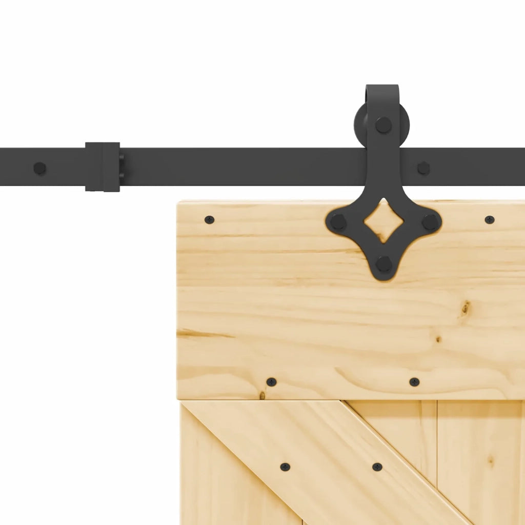Porta scorrevole NARVIK Naturale e Nero 85 x 210 cm (152,5 cm) 3445228