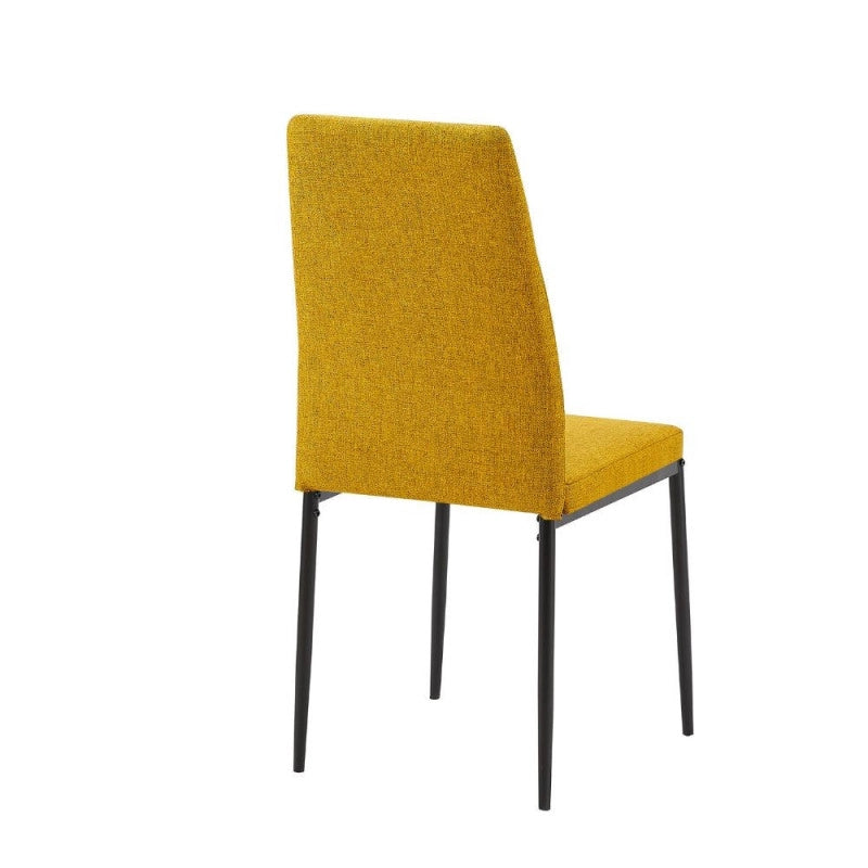Sedia da pranzo Adara in tessuto senape set 4 pezzi