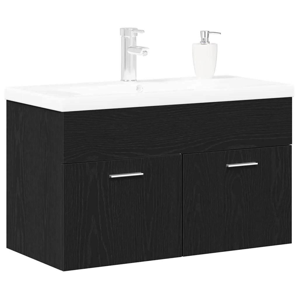 Mobile da Bagno Rovere Nero 90 x 38,5 x 46 cm Legno multistrato 3333136