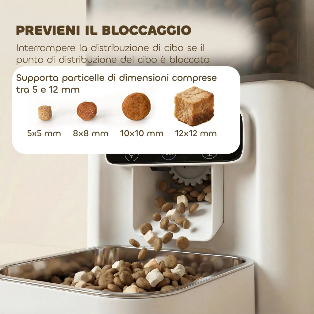 Distributore Cibo per Gatti Automatico ¨C Minimal ¨C Bianco 4.5L