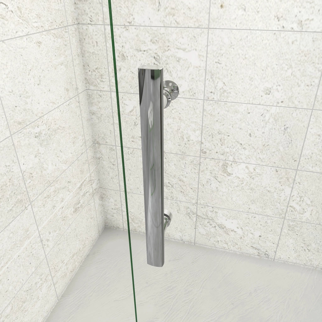 185 cm Box Doccia Walk In Parete Fissa 80 cm + Porta Battente 87 cm Vetro da 6 mm Temperato Anticalcare Barra Stabilizzatrice 45 cm Cromo Lucido